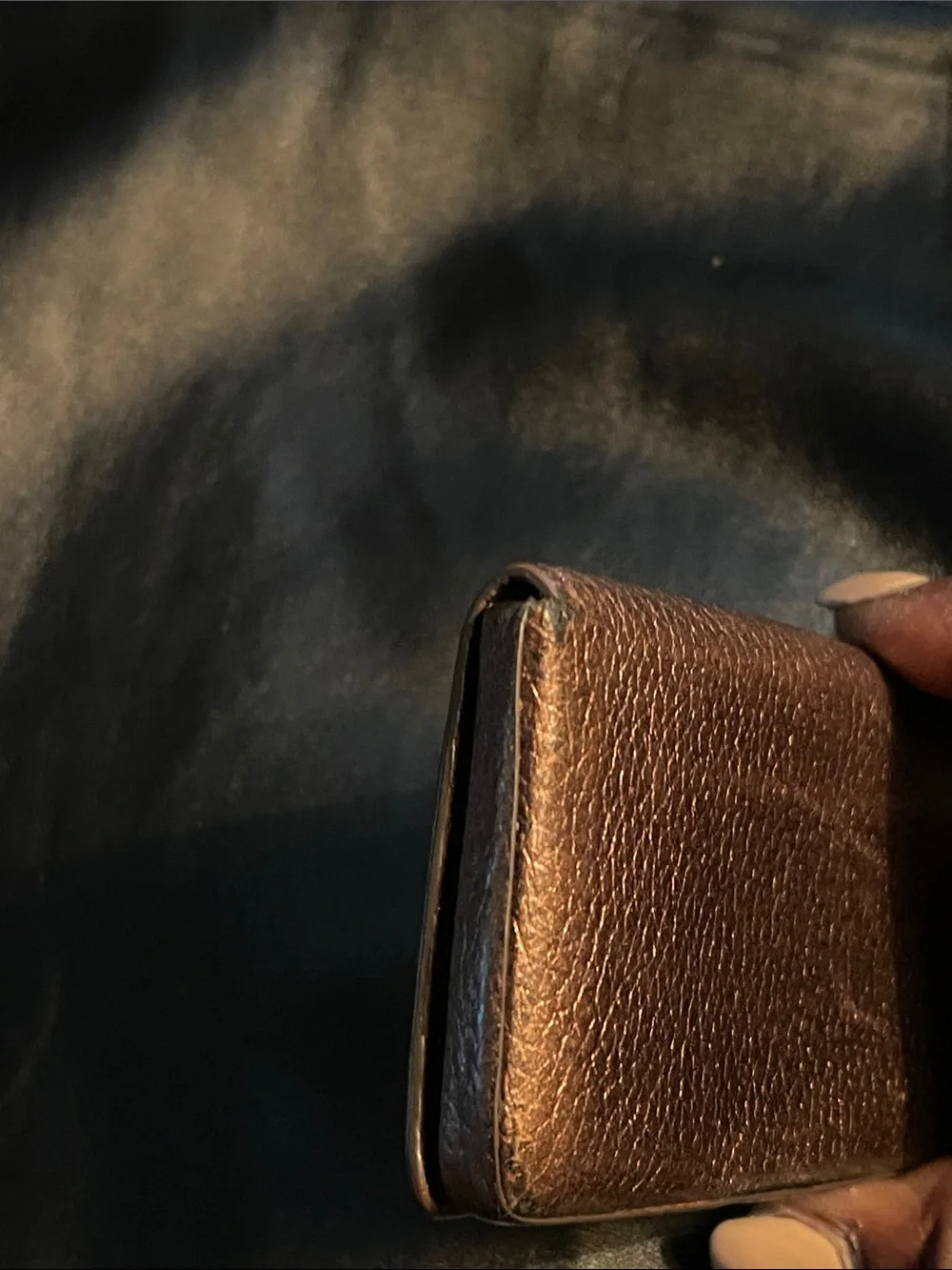 NM- Neiman-Marcus Dark Brown Pebbled Leather Card Holder
